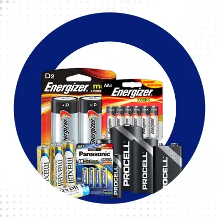 Variedad de pilas alcalinas Battery Master
